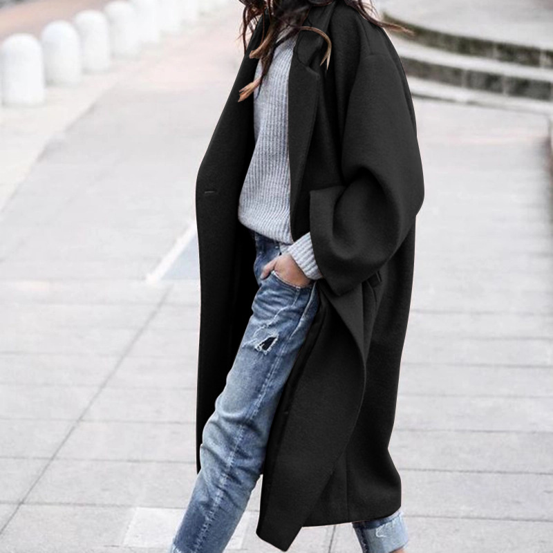 Manteau long chaud à poches femme — vue 2
