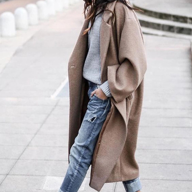Manteau long chaud à poches femme — vue 5