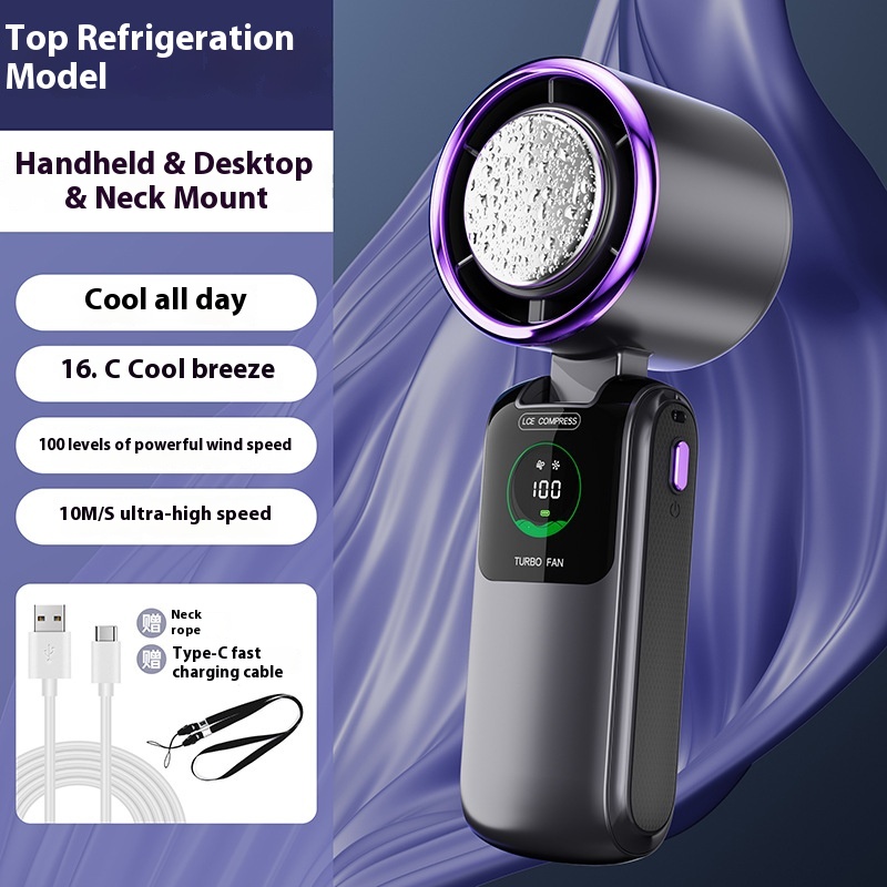 Ventilateur pliable avec pack froid, portable/cou — vue 3