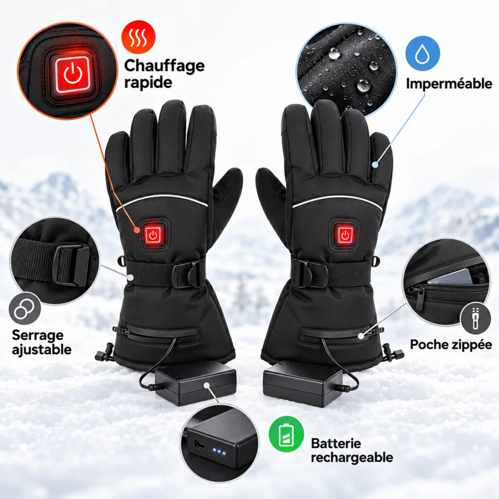 Gants chauffants imperméables LAURIANE Hero — coupe-vent — vue 8