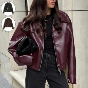 Veste cuir zip femme