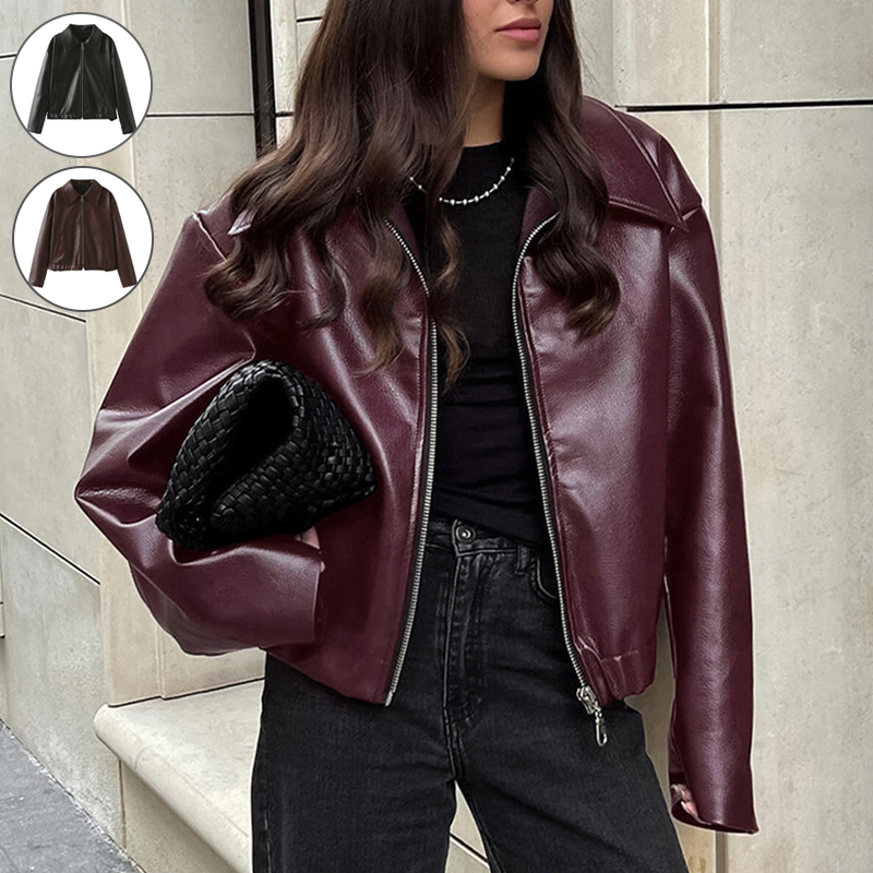 Veste cuir zip femme — vue 1