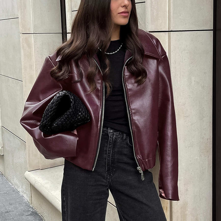 Veste cuir zip femme — vue 6
