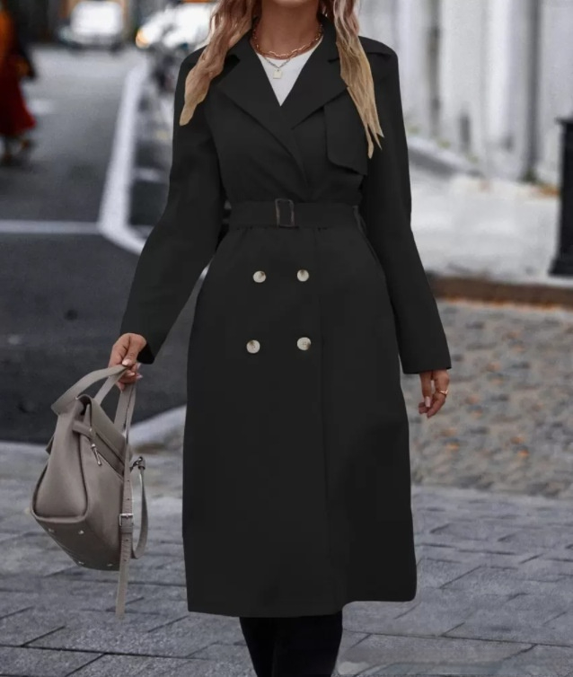 Trench long double boutonnage femme — vue 8